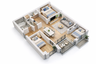 3-Bedroom Apartments in New Projects from Developers